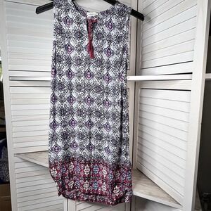 Beach Lunch Lounge Women's Sleeveless Dress Size Medium Antique Claret Boho Chic